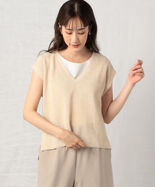 COMME CA ISM / コムサイズム ベスト | 深Vネック MIXニット ベスト | 詳細2