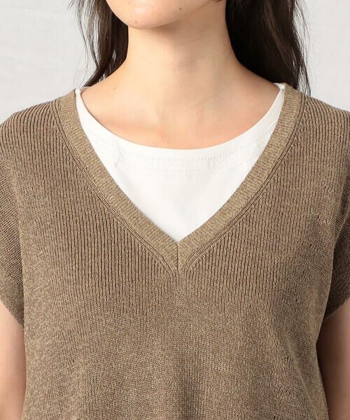 COMME CA ISM / コムサイズム ベスト | 深Vネック MIXニット ベスト | 詳細11