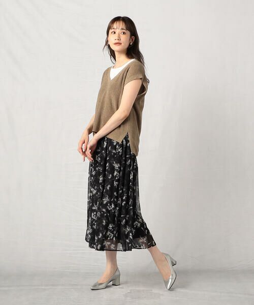 COMME CA ISM / コムサイズム ベスト | 深Vネック MIXニット ベスト | 詳細6