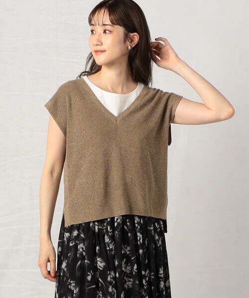 COMME CA ISM / コムサイズム ベスト | 深Vネック MIXニット ベスト | 詳細7