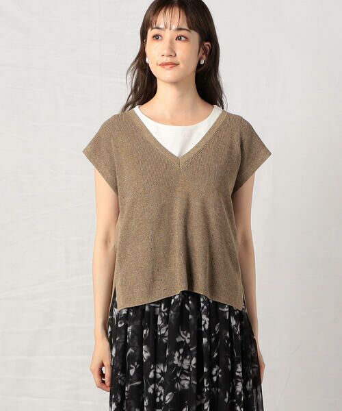 COMME CA ISM / コムサイズム ベスト | 深Vネック MIXニット ベスト | 詳細8