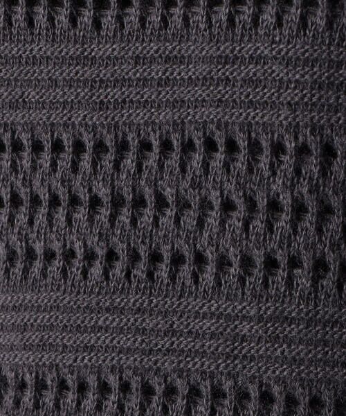 COMME CA ISM / コムサイズム ニット・セーター | メリノウール混 透かしボーダー柄 ドロップショルダーニット | 詳細14