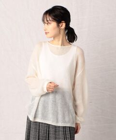 COMME CA ISM / コムサイズム ニット・セーター | モヘア混 ボートネック シアーニット