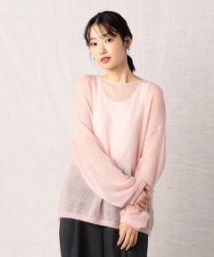 COMME CA ISM / コムサイズム ニット・セーター | モヘア混 ボートネック シアーニット