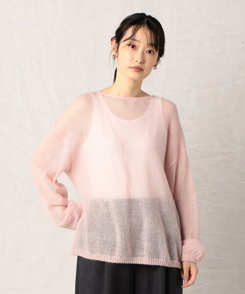 COMME CA ISM / コムサイズム ニット・セーター | モヘア混 ボートネック シアーニット | 詳細14