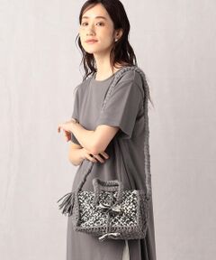 COMME CA ISM / コムサイズム ボストンバッグ | 【アップサイクル】ツィード調　手編みミニボストンショルダー