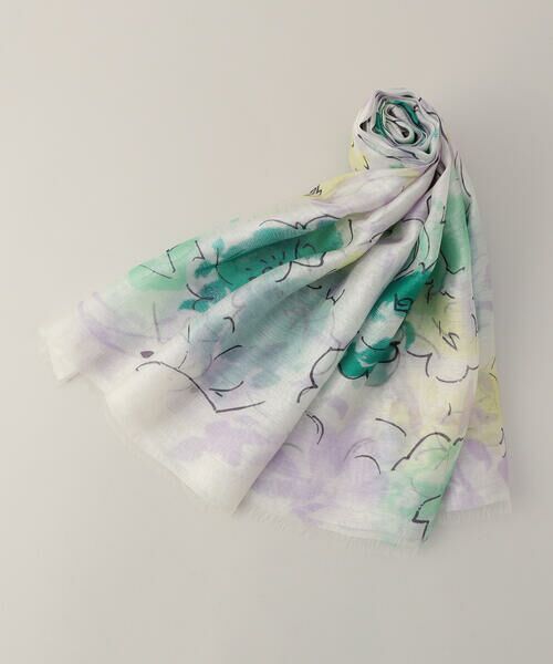 COMME CA ISM / コムサイズム マフラー・ショール・スヌード・ストール | 水彩フラワープリントストール | 詳細7