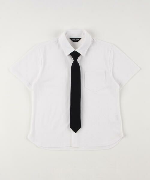 COMME CA ISM/コムサイズム ネクタイ付き 半袖シャツ (140-160cm) ホワイト 140cm COMME CA ISM/コムサイズム ネクタイ付き 半袖シャツ (140-160cm) ホワイト 140cm