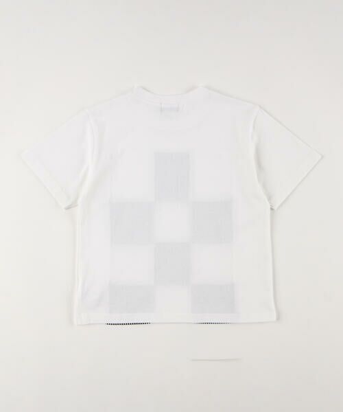 COMME CA ISM / コムサイズム Tシャツ | ギンガムチェック使い パッチワーク半袖Tシャツ | 詳細2