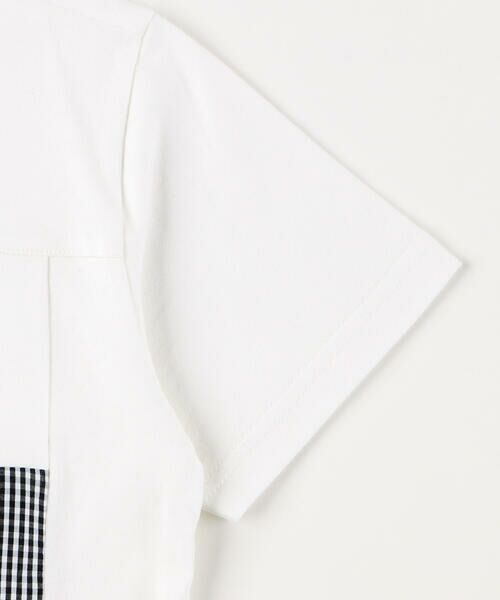 COMME CA ISM / コムサイズム Tシャツ | ギンガムチェック使い パッチワーク半袖Tシャツ | 詳細4