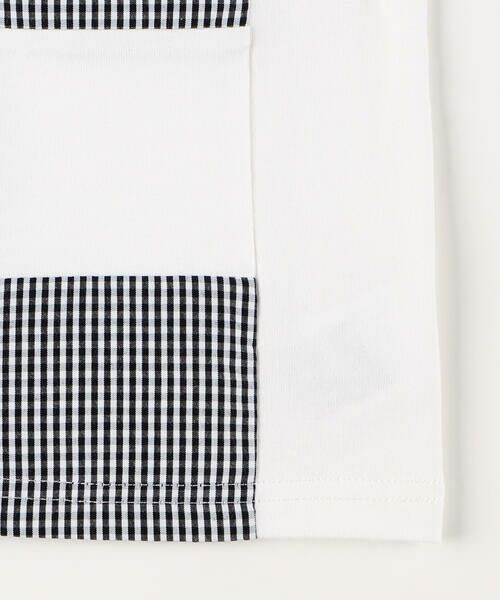 COMME CA ISM / コムサイズム Tシャツ | ギンガムチェック使い パッチワーク半袖Tシャツ | 詳細5