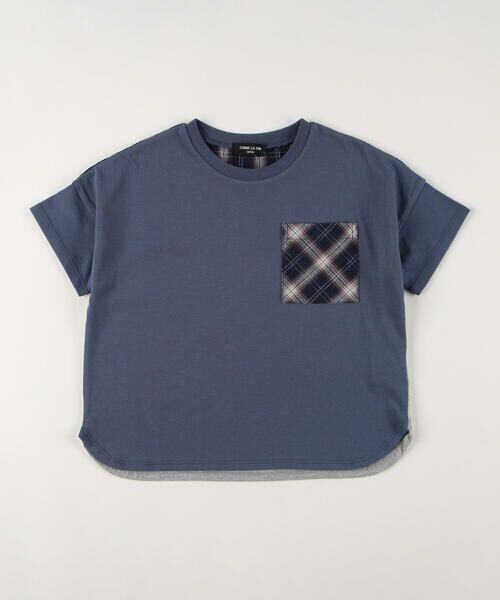 COMME CA ISM / コムサイズム Tシャツ | くしゅっとチェック 半袖切り替えTシャツ | 詳細5