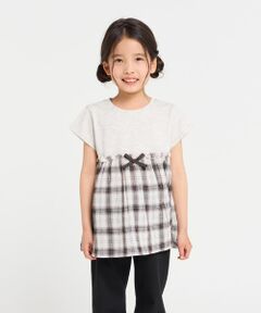 COMME CA ISM / コムサイズム Tシャツ | くしゅっとチェック チュニックTシャツ