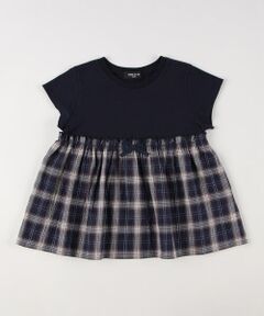 COMME CA ISM / コムサイズム Tシャツ | くしゅっとチェック チュニックTシャツ