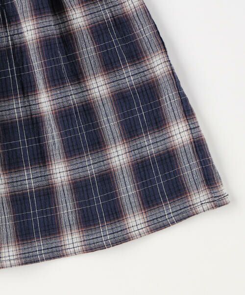 COMME CA ISM / コムサイズム Tシャツ | くしゅっとチェック チュニックTシャツ | 詳細7