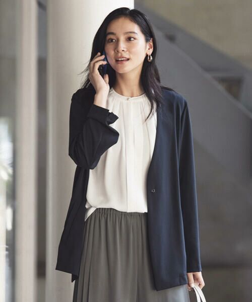 COMME CA ISM / コムサイズム ノーカラージャケット | 【UVカット・吸水速乾・接触冷感】kireri ノーカラージャケット / セットアップ対応 | 詳細1