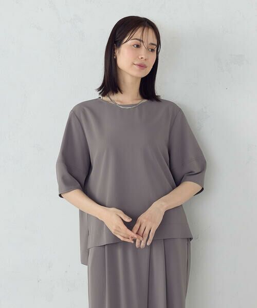 COMME CA ISM / コムサイズム シャツ・ブラウス | 【UVカット・吸水速乾・接触冷感】kireri ランタンスリーブ ブラウス / セットアップ対応(モカブラウン)