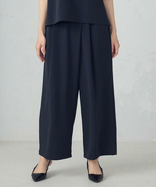 COMME CA ISM / コムサイズム その他パンツ | 【UVカット・吸水速乾・接触冷感】kireri ラップ風ワイドパンツ / セットアップ対応(ネイビー)