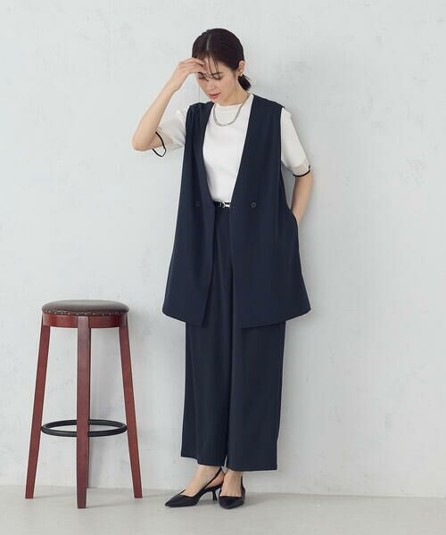 COMME CA ISM / コムサイズム ベスト | 【UVカット・吸水速乾・接触冷感】kireri ノーカラーロングジレ / セットアップ対応 | 詳細1