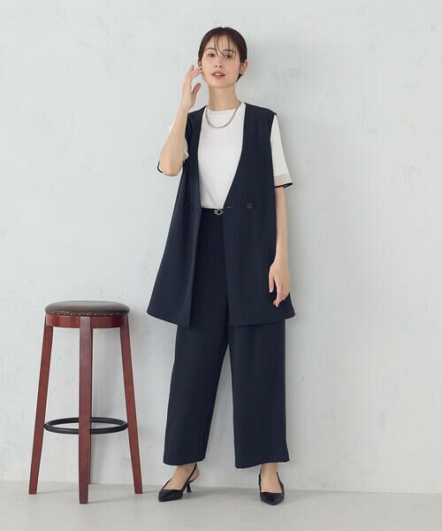 COMME CA ISM / コムサイズム ベスト | 【UVカット・吸水速乾・接触冷感】kireri ノーカラーロングジレ / セットアップ対応 | 詳細2