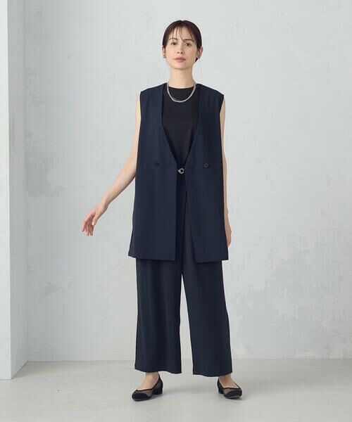 COMME CA ISM / コムサイズム ベスト | 【UVカット・吸水速乾・接触冷感】kireri ノーカラーロングジレ / セットアップ対応 | 詳細3