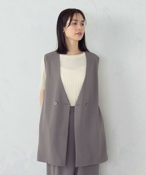 COMME CA ISM / コムサイズム ベスト | 【UVカット・吸水速乾・接触冷感】kireri ノーカラーロングジレ / セットアップ対応 | 詳細11
