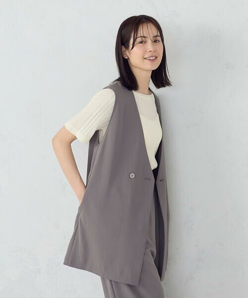 COMME CA ISM / コムサイズム ベスト | 【UVカット・吸水速乾・接触冷感】kireri ノーカラーロングジレ / セットアップ対応 | 詳細12