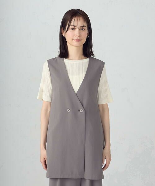 COMME CA ISM / コムサイズム ベスト | 【UVカット・吸水速乾・接触冷感】kireri ノーカラーロングジレ / セットアップ対応 | 詳細13