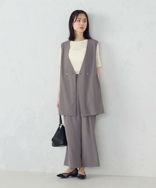 COMME CA ISM / コムサイズム ベスト | 【UVカット・吸水速乾・接触冷感】kireri ノーカラーロングジレ / セットアップ対応 | 詳細8