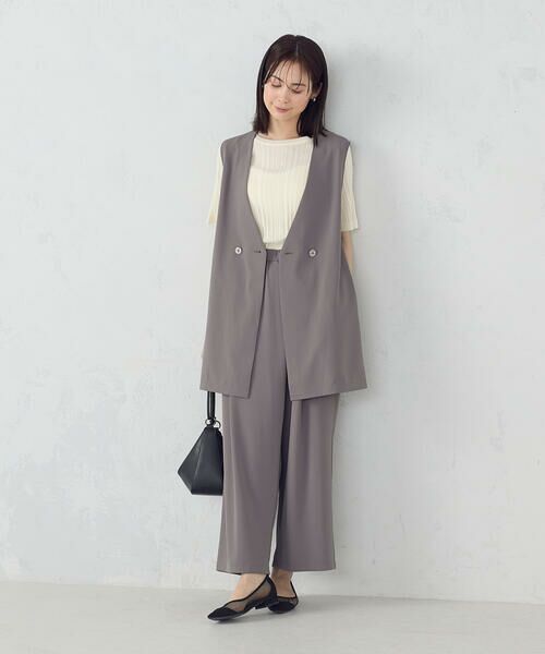 COMME CA ISM / コムサイズム ベスト | 【UVカット・吸水速乾・接触冷感】kireri ノーカラーロングジレ / セットアップ対応 | 詳細9