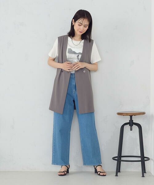 COMME CA ISM / コムサイズム ベスト | 【UVカット・吸水速乾・接触冷感】kireri ノーカラーロングジレ / セットアップ対応 | 詳細10