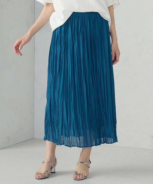 シフォンジョーゼット クリンクルプリーツスカート （ロング