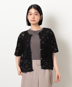 COMME CA ISM / コムサイズム カーディガン・ボレロ | クロップド丈 レース カーディガン