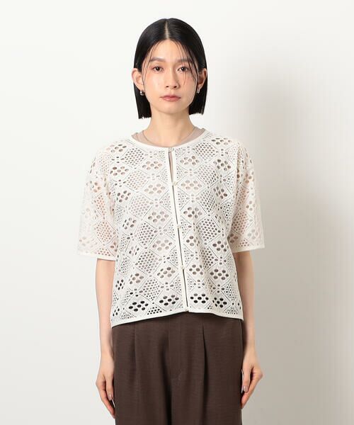 COMME CA ISM / コムサイズム カーディガン・ボレロ | クロップド丈 レース カーディガン | 詳細7