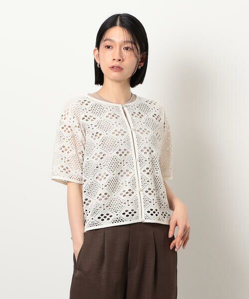 COMME CA ISM / コムサイズム カーディガン・ボレロ | クロップド丈 レース カーディガン | 詳細6