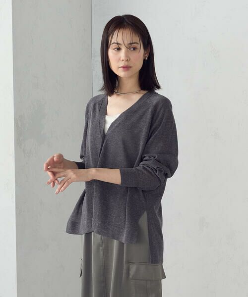 COMME CA ISM / コムサイズム カーディガン・ボレロ | リネン混カーディガン | 詳細12