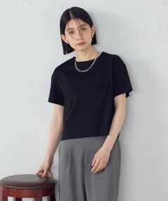COMME CA ISM / コムサイズム カットソー | ボックスシルエット　クロップド丈　Ｔシャツ