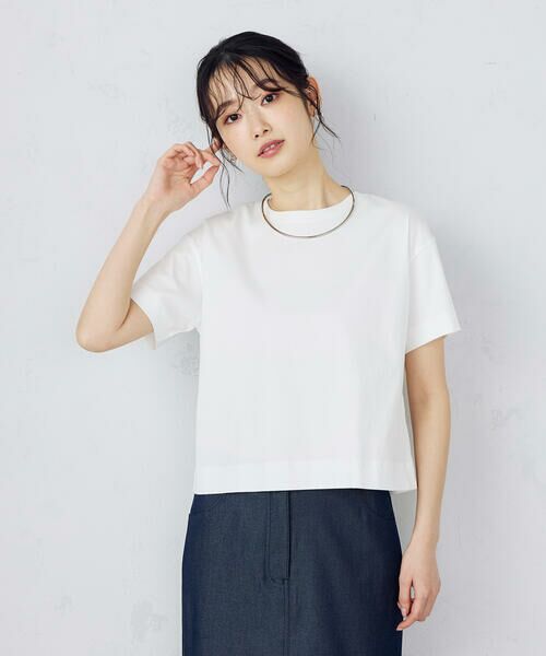 COMME CA ISM / コムサイズム カットソー | ボックスシルエット クロップド丈 Tシャツ | 詳細7
