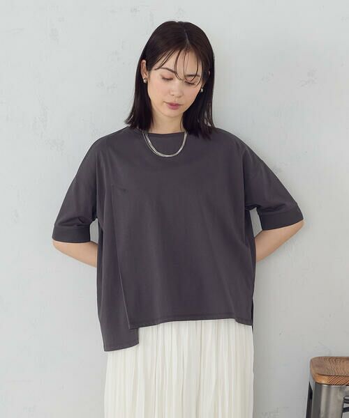 セール】 【接触冷感・抗菌防臭】アシンメトリーTシャツ