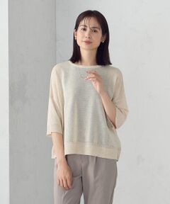 COMME CA ISM / コムサイズム ニット・セーター | リネン混 5分袖ニット