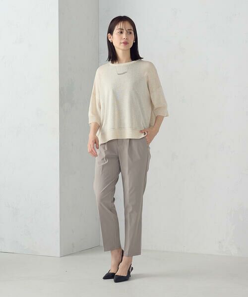 COMME CA ISM / コムサイズム ニット・セーター | リネン混 5分袖ニット | 詳細1
