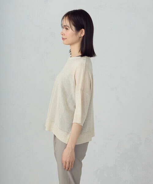 COMME CA ISM / コムサイズム ニット・セーター | リネン混 5分袖ニット | 詳細7