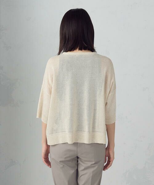 COMME CA ISM / コムサイズム ニット・セーター | リネン混 5分袖ニット | 詳細8