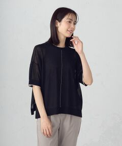 COMME CA ISM / コムサイズム ニット・セーター | 前後2WAY シアー配色ニットＴ