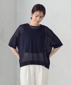 COMME CA ISM / コムサイズム ニット・セーター | 前後2WAY シアー配色ニットＴ