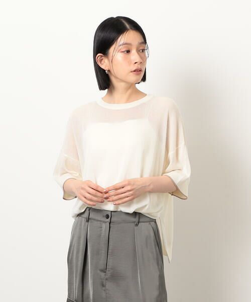 COMME CA ISM / コムサイズム ニット・セーター | 前後2WAY シアー配色ニットＴ | 詳細6