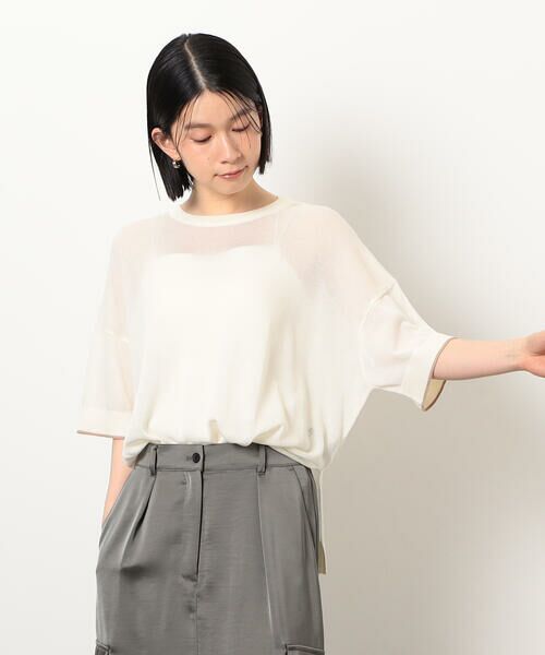 COMME CA ISM / コムサイズム ニット・セーター | 前後2WAY シアー配色ニットＴ | 詳細7