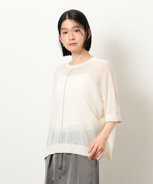 COMME CA ISM / コムサイズム ニット・セーター | 前後2WAY シアー配色ニットＴ | 詳細9