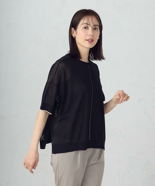 COMME CA ISM / コムサイズム ニット・セーター | 前後2WAY シアー配色ニットＴ | 詳細17