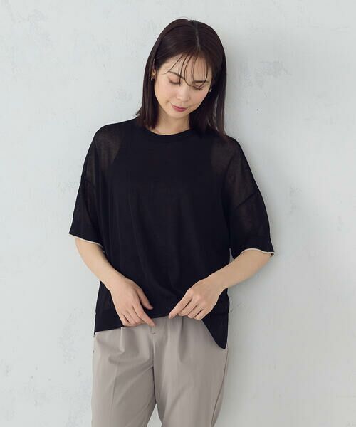 COMME CA ISM / コムサイズム ニット・セーター | 前後2WAY シアー配色ニットＴ | 詳細19